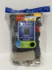 Hanes Boys Boxer Briefs 10-Pack Cool Comfort Flex Waistband Tagless Large