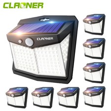 Solar Power Wall Lights 128LED Motion Sensor Outdoor Garden Security Fence Lamp