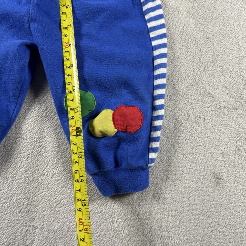 Mono globo vintage Le Top 24 meses azul oso camiseta bordada #2B Foto 3 de 4