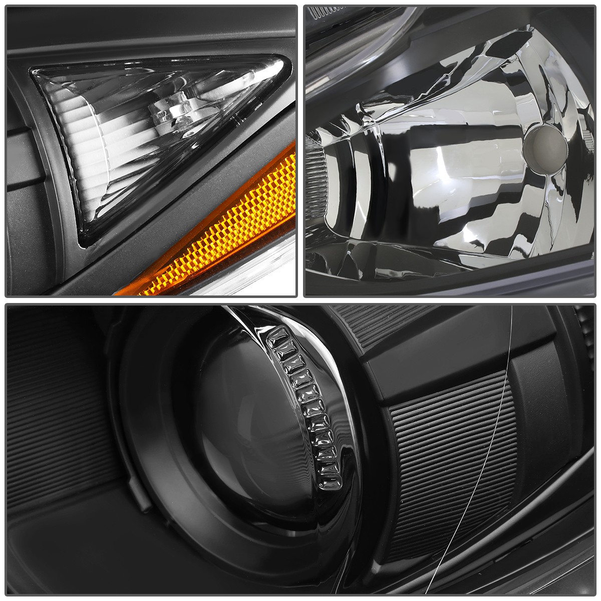 FOR 14-16 MAZDA 3 PAIR BLACK HOUSING AMBER CORNER PROJECTOR