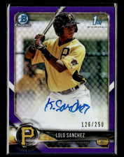 Lolo Sanchez 2018 Bowman Chrome Prospects Purple Refractor Auto 126/250 