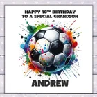 Football Birthday Card Personalised Grandson Nephew Son Godson Mens Boys Male
