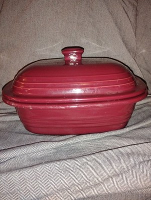 Pampered Chef Deep Covered Baker Dish Cranberry Red 3.1 Qt #010107