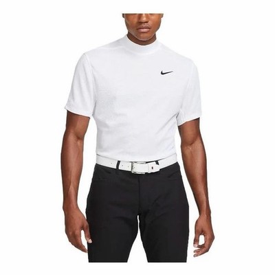 Nike Tiger Woods Mock Neck Golf Polo Shirt White DR5324-100 Men's