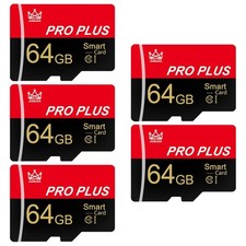 5 Pack TF Card 64GB with Adapter, High Speed Memory Card, UHS-I C10 A1 Memory...