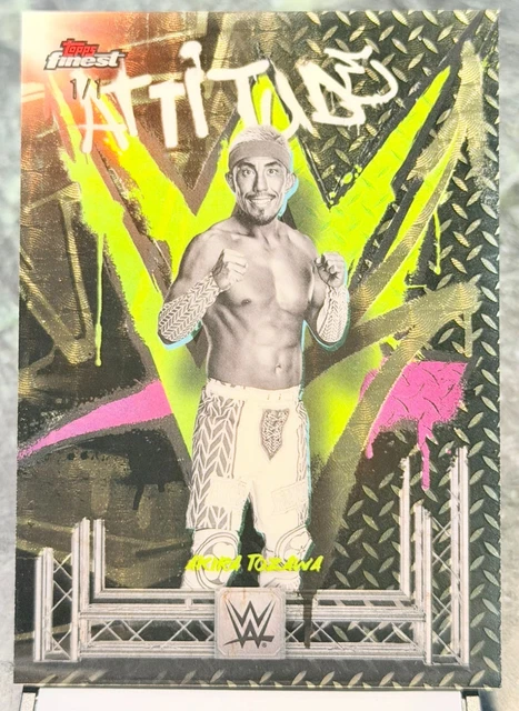 Akira Tozawa 2025 Topps Finest WWE 1/1 Rare Base Superfractor #231 Raw