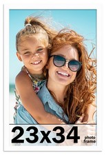 23x34 Frame White Wood Picture Photo Frame with UV Acrylic and Acid Free Backing