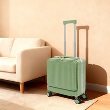 Reisekoffer,18In-Reisegepäck mit Frontöffnung,Trolley-Koffer USB-Ladeanschluss