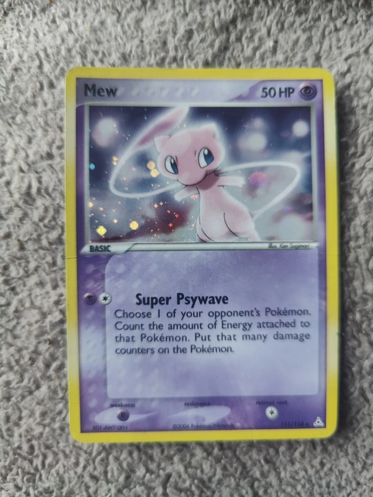 Pokémon TCG Mew 111/110 Holon Phantoms Secret Rare Holo Card