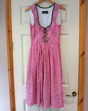 Berwin & Wolff Pink & White Gingham Dirndl Dress Tracht Landhaus Size 42 UK 14