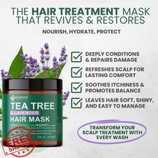 KESMEDIK Tea Tree Lavender Mint Hair Mask Biotin Argan Oil Dry Hair