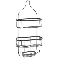 Bath Bliss Prince Design 2 Tier Iron Shower Caddy in Black Onyx