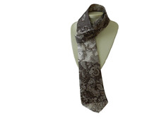 New LUCA DELLA TORRE Silk Tie Beige Brown Floral Pattern Accessories Made Italy