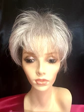 Godiva's Secret Wigs  "Selma Wig" Silver Stone (Small Stain Inside The Cap)