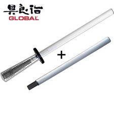 Acciaino diamantato + Ricambio 26 cm giapponese ovale Global G-38/B+G-38/R