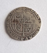 Charles I Silver Hammered Sixpence Coin 1636-1638 London Mint Good Condition