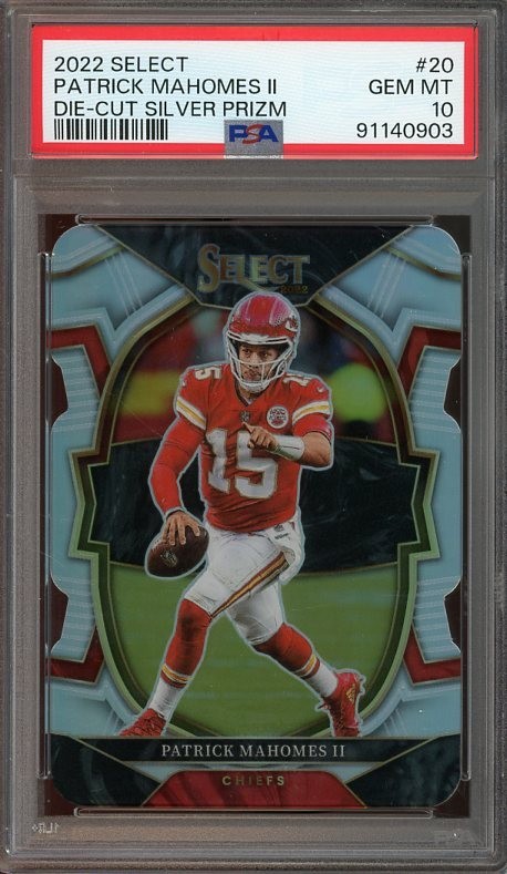 2022 Select #20 Patrick Mahomes II GEM-MT Die-Cut Silver Prizm PSA 10 0903
