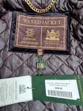 Holland Cooper Wax Field Jacket Waxed Cotton Green Belted Quilted Lining M