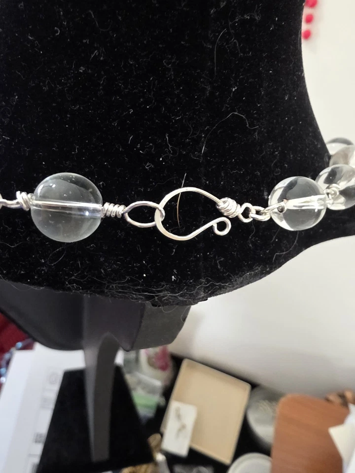 JUEGO DE PARURE NUPCIAL Plata. Cristal de roca natural de mediados de siglo Repro cuarzo Foto 2 de 4