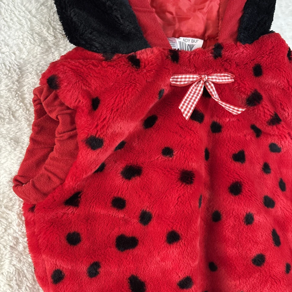 Fantasia de Halloween infantil tamanho 12-24 meses Lady Bug roupa de pelúcia fofa! - Imagem 3 de 4