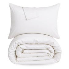 King/California King Viscose from Bamboo Luxury Duvet Cover Set with Shams White
