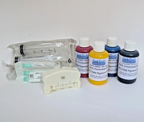 Ink Cartridge Resetter for Epson TM-C3500 - C3510 PLUS Inktec Pigment Ink refill