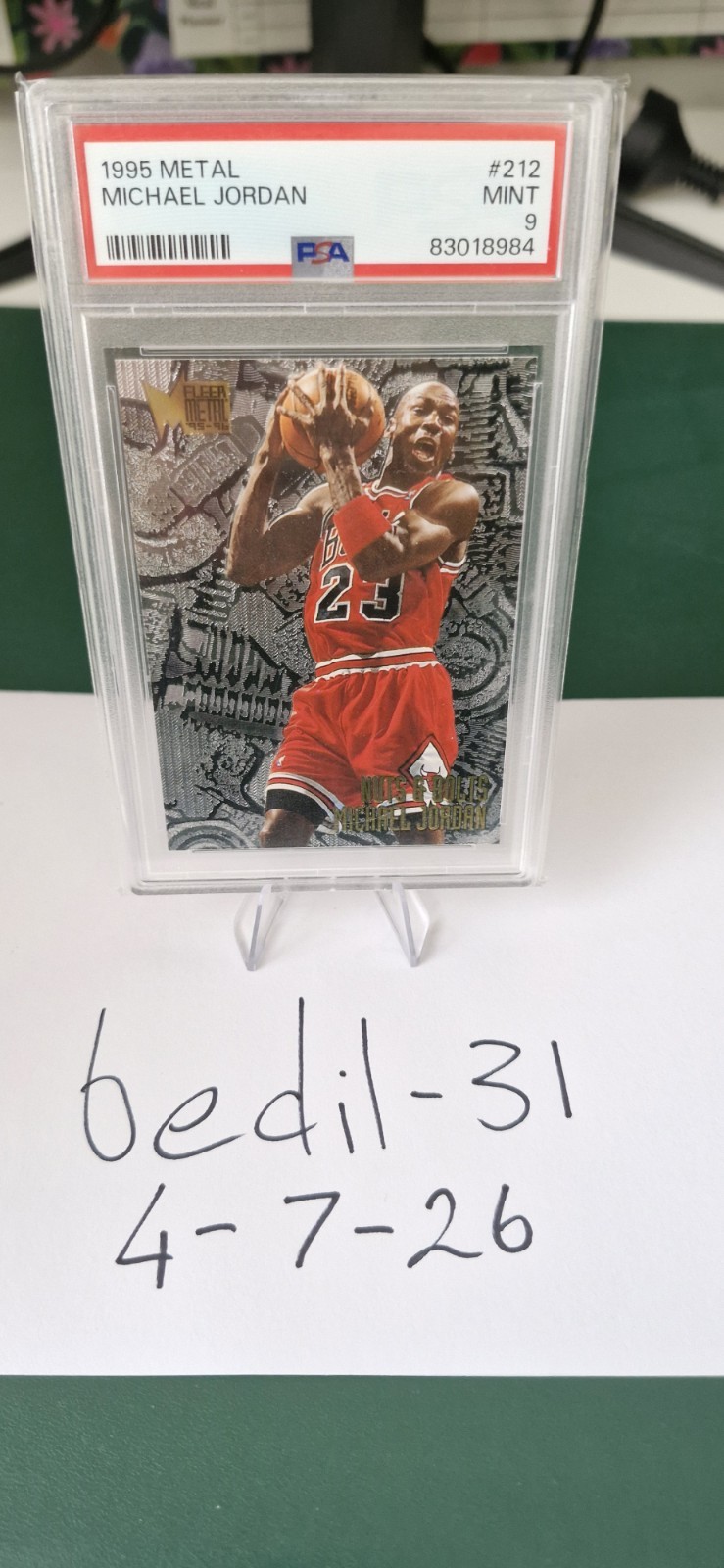 Michael Jordan PSA 9 Nuts & Bolts Fleer Metal 1995-96