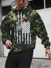 Flag and Camo 3D Print Hoodie - Adults  Youth