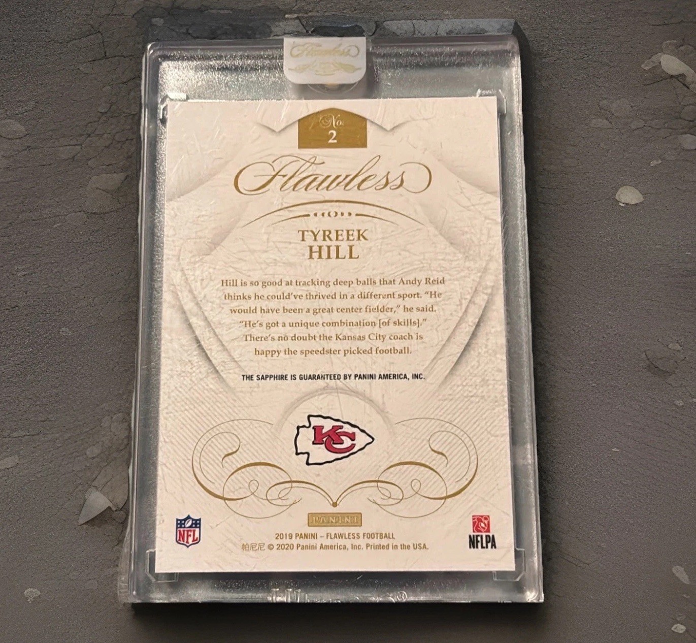 Panini Flawless sapphire gem Tyrek Hill 4/10 This short print is a beast CHIEFS! view 2