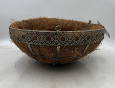 14" Deluxe Coco Hanging Basket Planter Metal Liner Outdoor Indoor Garden Decor