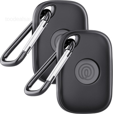 DDJ for Tile Life360 Pro (2024) Bluetooth Tracker Case Keychain 2-Pack, Black 