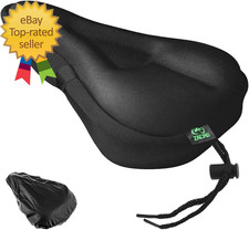 Cojín de asiento de bicicleta - Funda de asiento de bicicleta acolchada de gel para hombre mujer comodidad