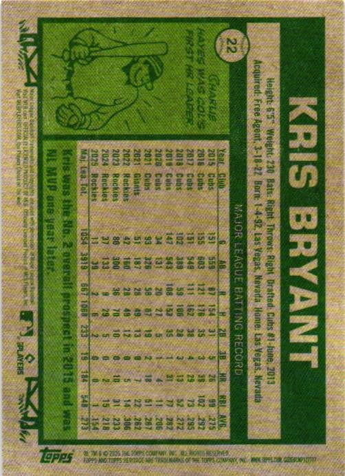 2026 Topps Heritage #22 Kris Bryant | eBay
