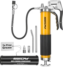 SEDY Heavy Duty Grease Gun 8 pcs Standard Kit (with 1pc Free Grease), Yellow 