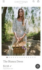 Christy Dawn The Bianca Dress Larkspur Ditsy Field PXS Peace Silk Cotton $218