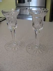 Vintage Set of 2 Waterford Clear Crystal Candlestick Holders about 5-5/8"T