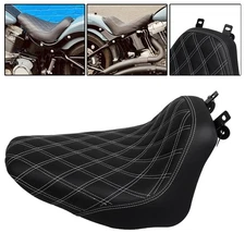 Black Renegade Driver Rider Solo Seat For Harley Heritage Softail FLSTC FLSTN