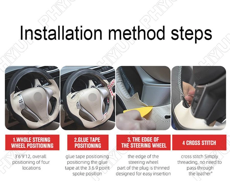 Car Steering Wheel Cover Hand Sewing For Corolla 2014-2018 Toyota RAV4 2013-2018 - image 4 of 4