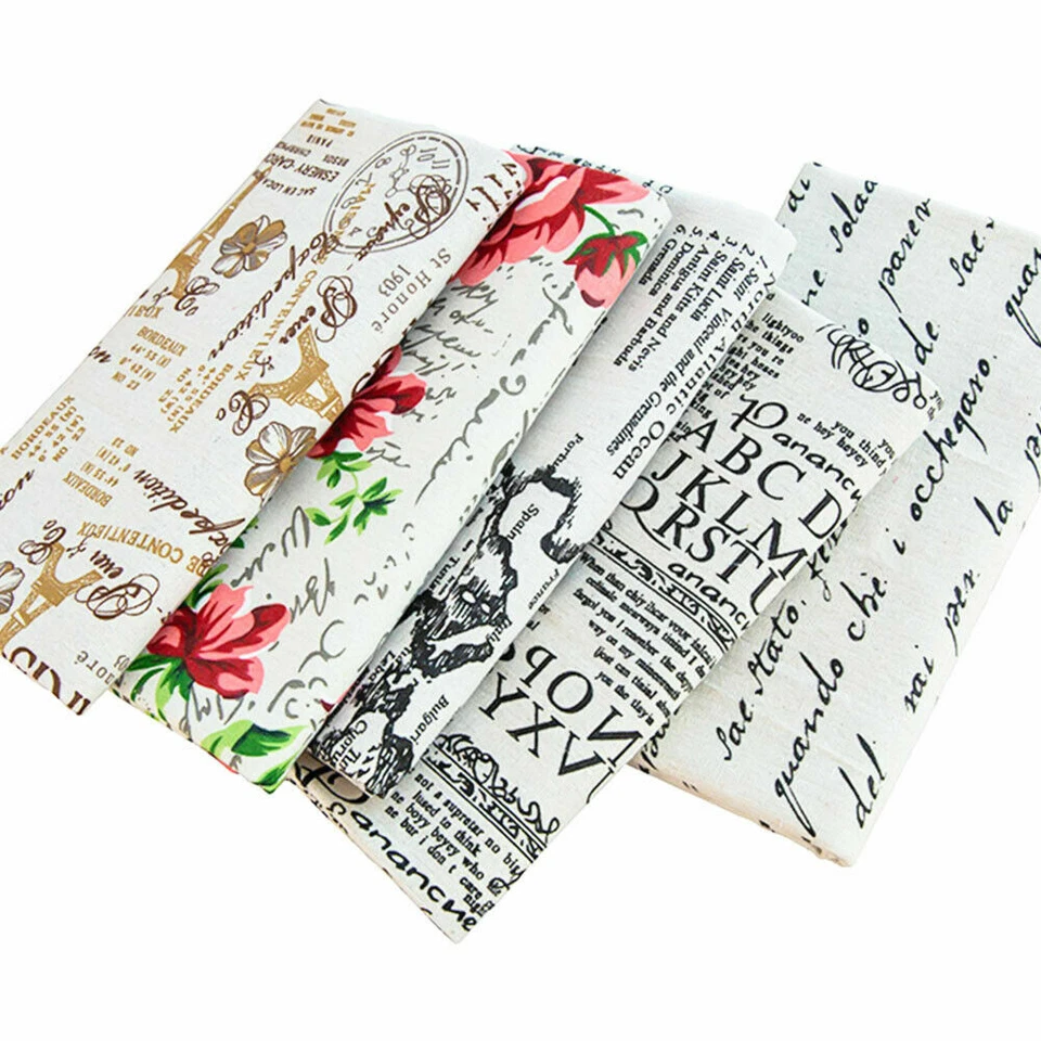 Vintage Paris Eiffel Tower Fabric Cotton Linen For DIY Handmade Decor Material - Image 3 of 4