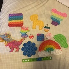 Lot of 13: Pop It - Fidget Toys - Anxiety - Stress Relief - Relax - Push Bubble