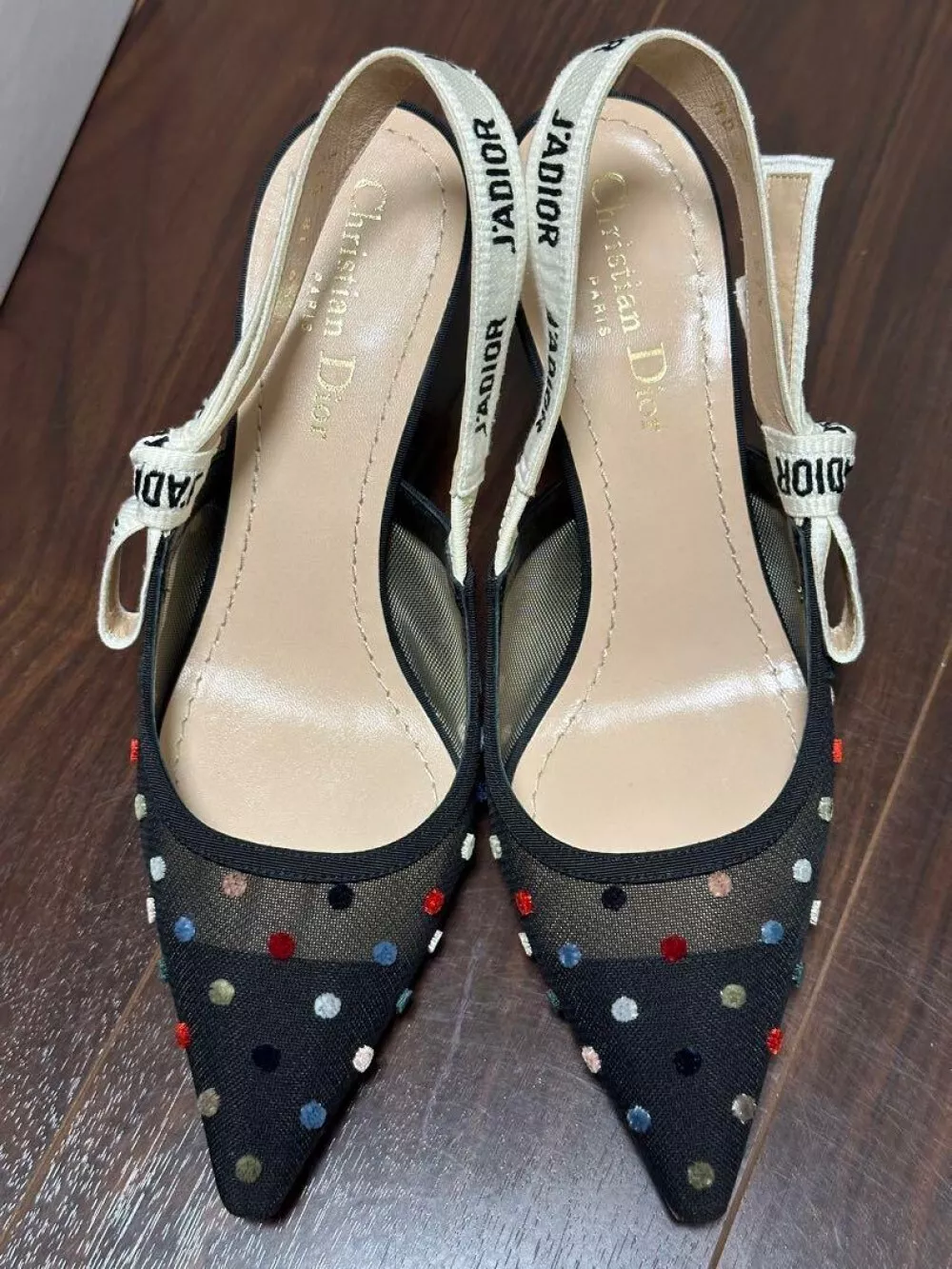 Escarpins Christian Dior J’adior à pois à brides taille 37,5 bout pointu talon moyen emballés
