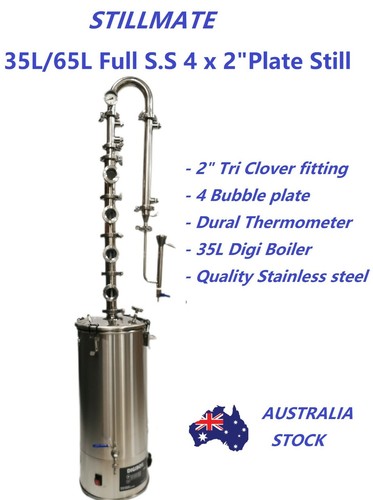 StillMate 25L/35L/65L 4 x 2" Full SS Bubble plate Modular Craft Distillery kit