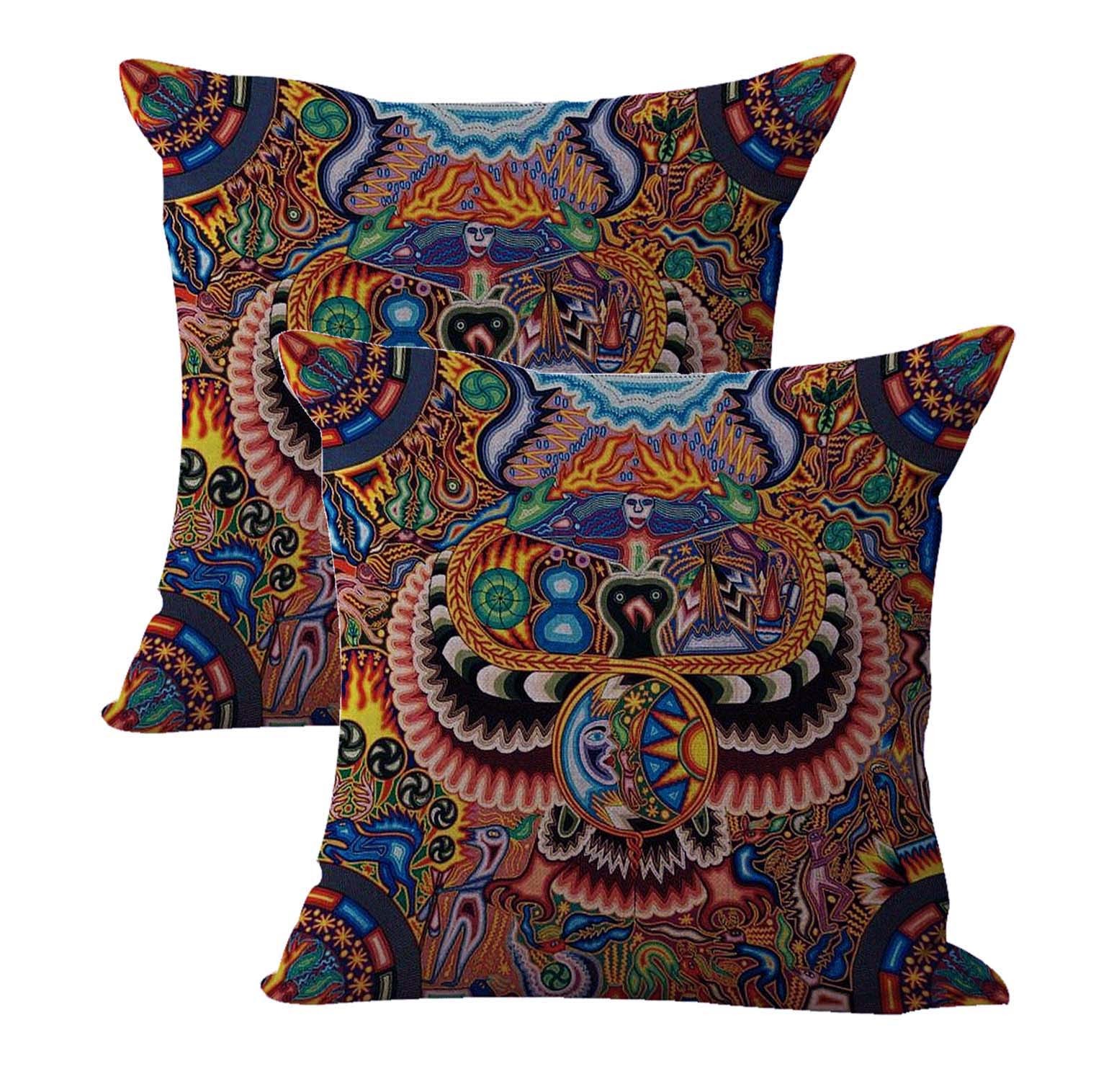 2pcs Mexican folk art embroidered cushion covers
