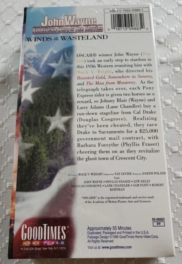 John Wayne  American Hero Winds of the Wasteland VHS  Brand New Sealed - Image 2 of 2
