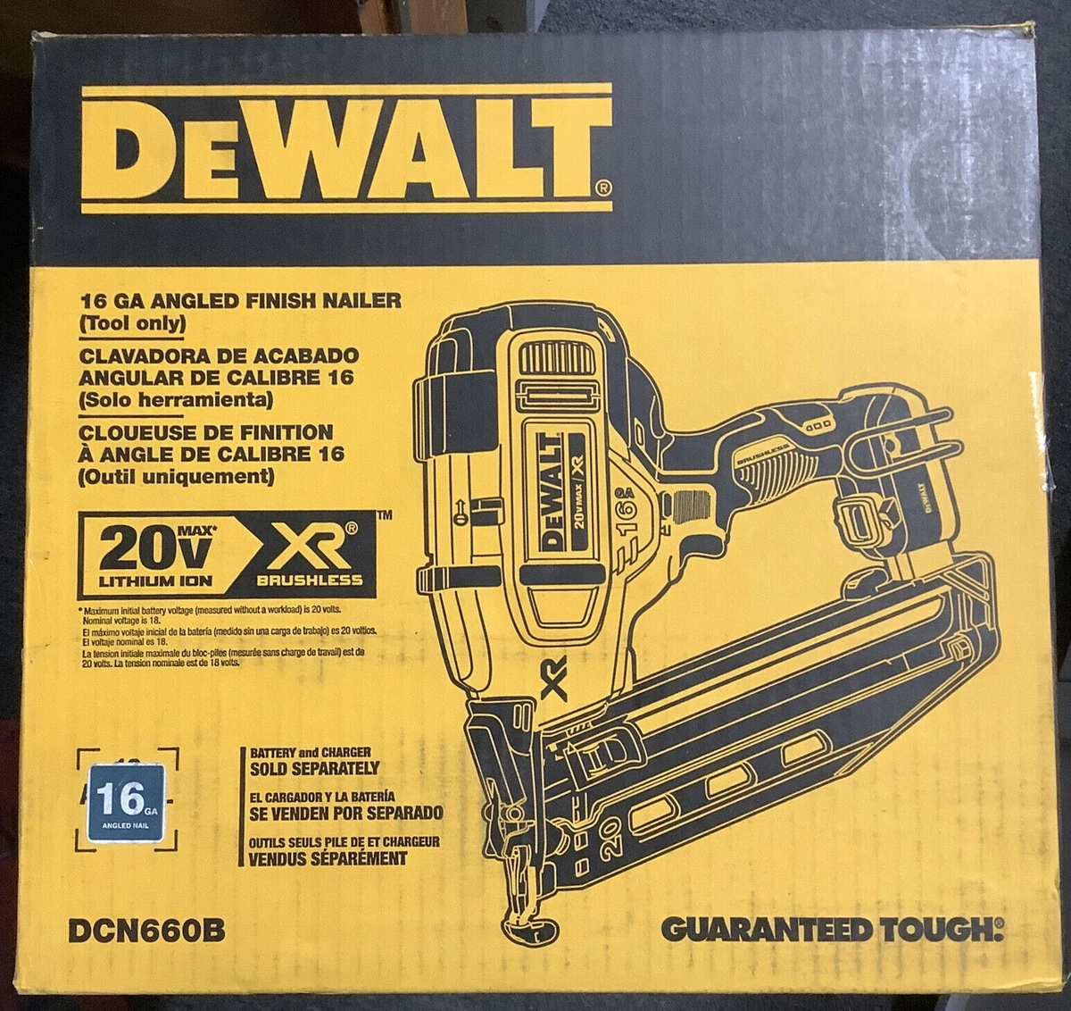 Dewalt 20 volt outlet 16 gauge finish nailer