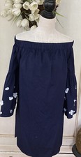 Michael Kors Off Shoulder Dress Bell Sleeves With Flowers Size M New