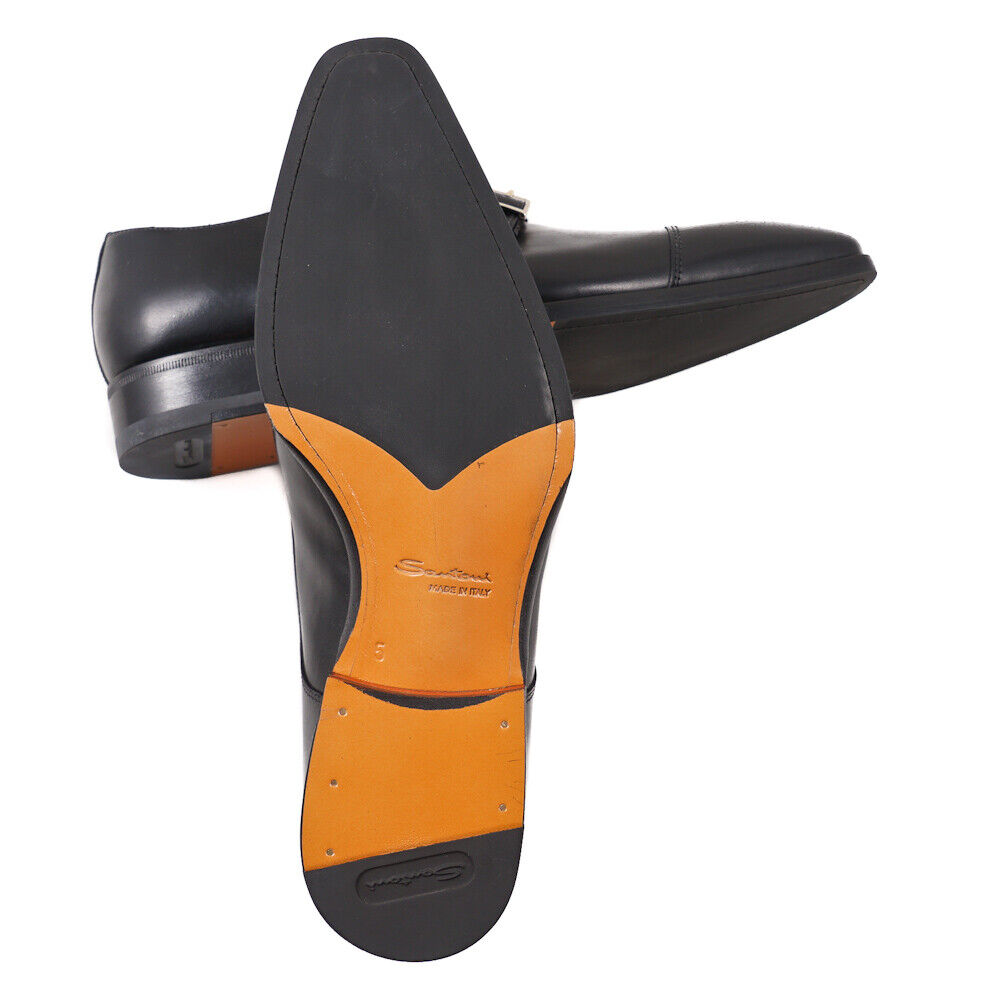 NIB $895 SANTONI Black Double Buckle Monk Strap Dress Shoes NIB $895 SANTONI Black Double Buckle Monk Strap Dress Shoes