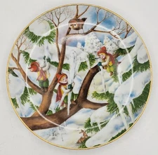 Woodmere Collector Plate The Little People Decorating The Tree 1980 Seima In Box