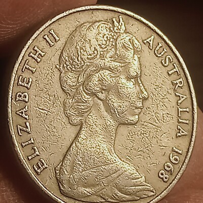 送料無料‼️ アンティークコイン モダンコイン 1968年オーストラリア20セント 1968 20 CENTS AUSTRALIA.. PERFEKT COIN.RARE..FOR