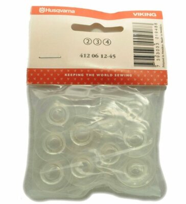 Viking Husqvarna GENUINE Bobbins 10 Pack   412 06 12-45 - Fits 2-3-4 Groups